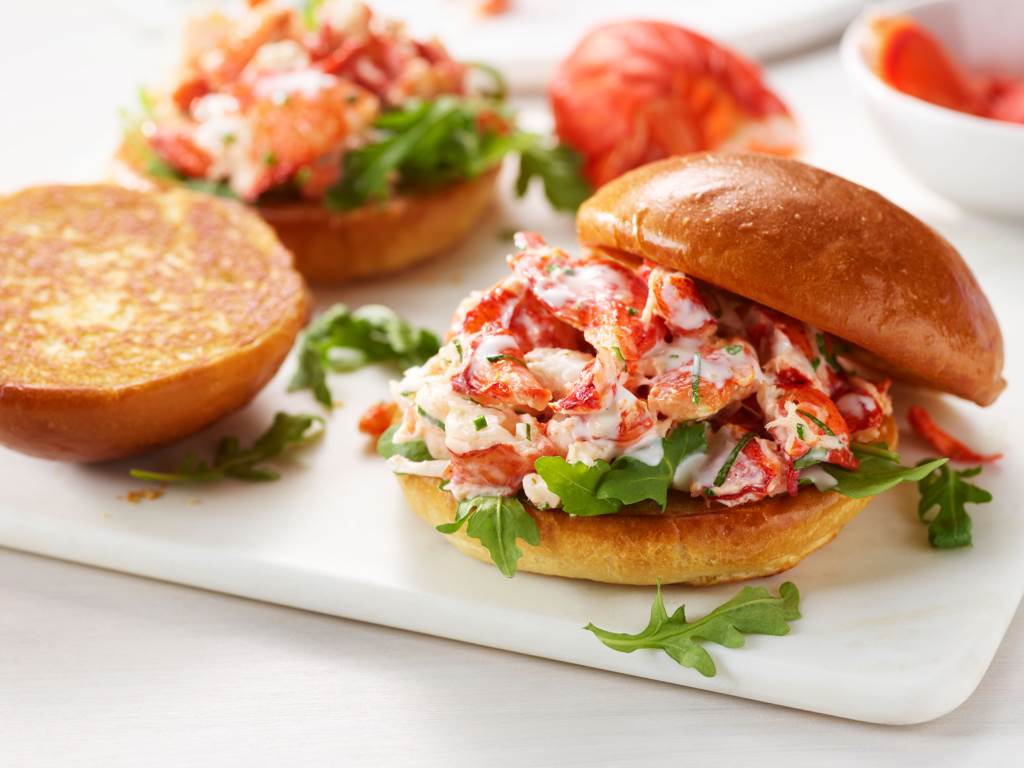 lemon herb lobster salad on brioche